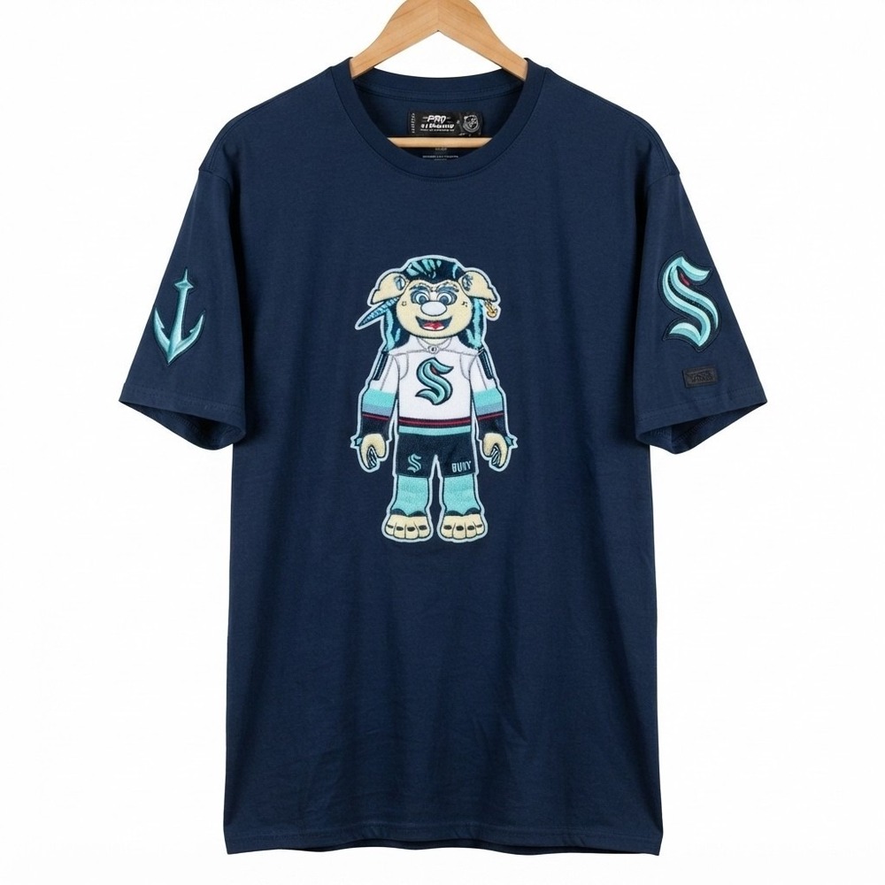 NHL Seattle Kraken Pro Standard Deep Sea Blue Mascot T-Shirt Size XL